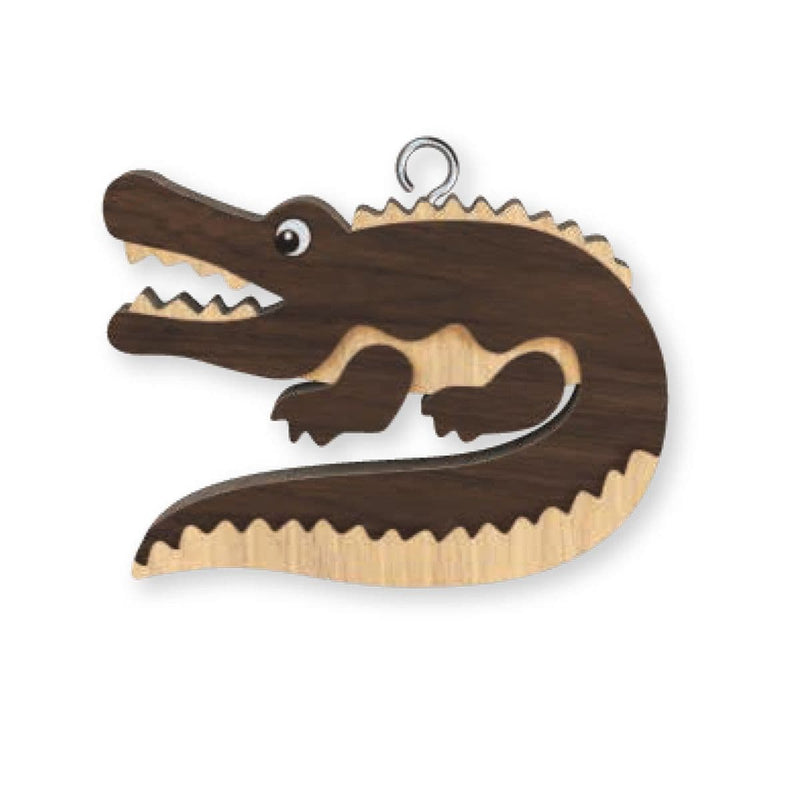 Wooden Handmade Keyring - Alligator