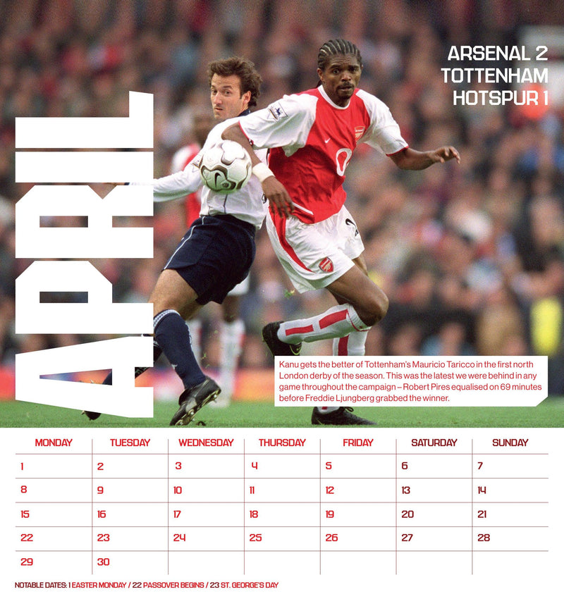 Arsenal Football Club 2024 Desk Easel Calendar (Pre-Order Arrives Mid October) - SpectrumStore SG