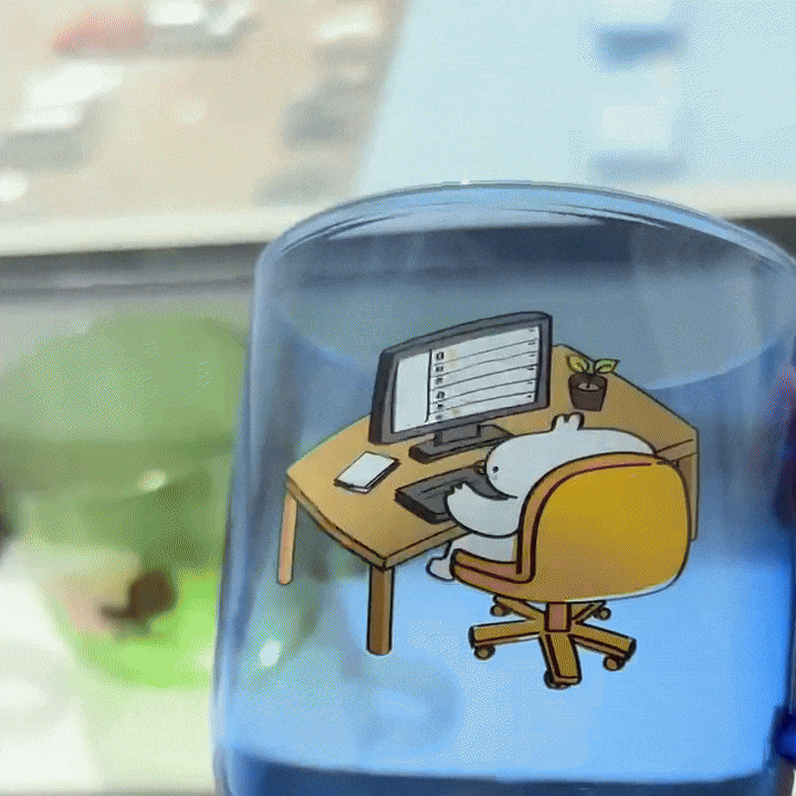 Blue Cup - Duck Replying Emails