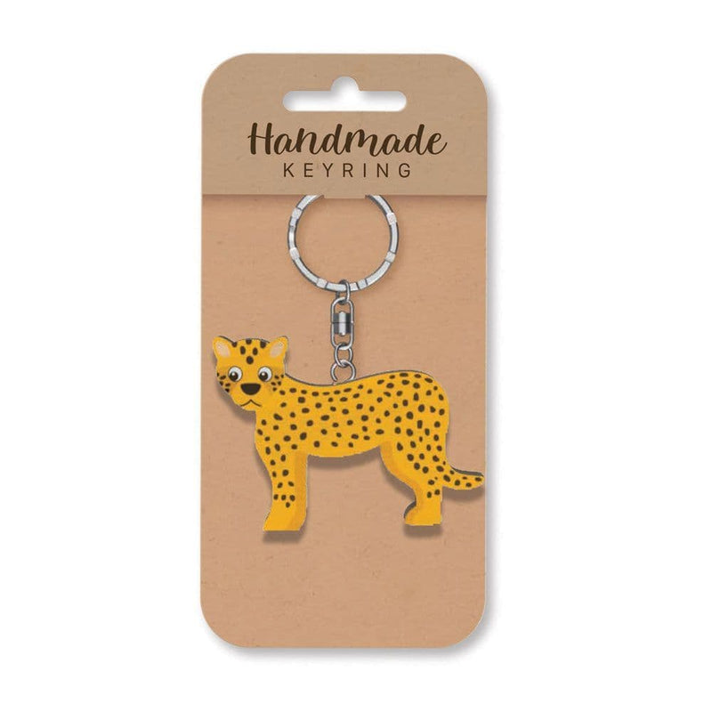 Wooden Handmade Keyring - Cheetah