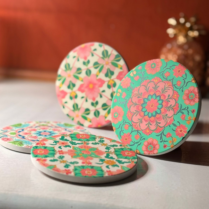 Peranakan Coaster -  Nyonya Lotus Medallion