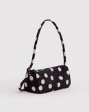 Nylon Loaf Bag - Black and Cream Polka Dot