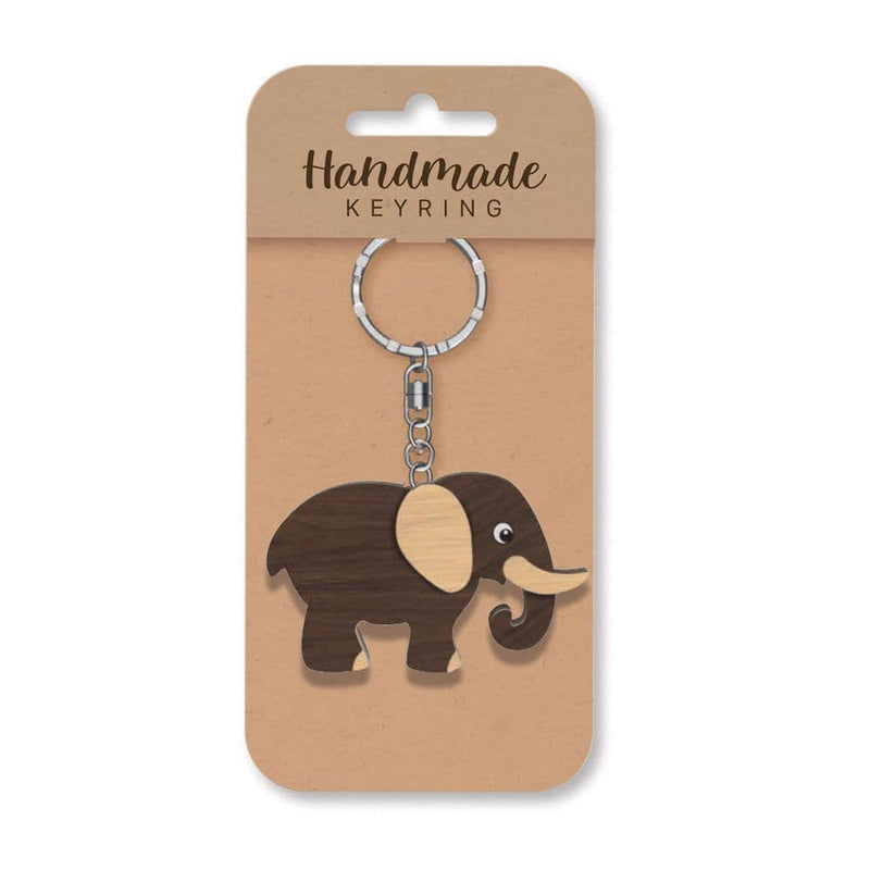 Wooden Handmade Keyring - Elephant