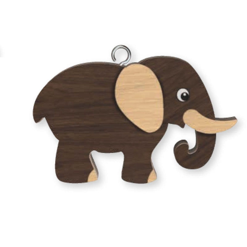Wooden Handmade Keyring - Elephant