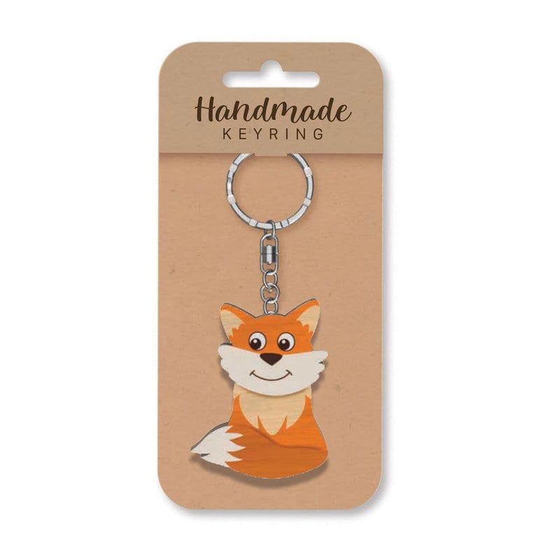 Wooden Handmade Keyring - Fox