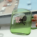 Green Cup - Cat Done With Work