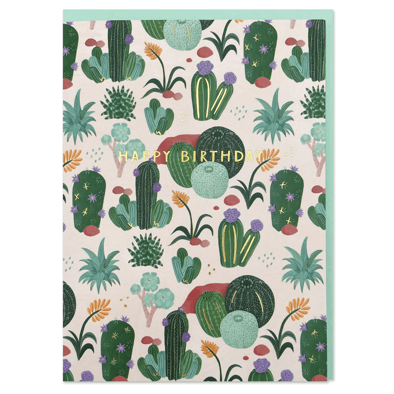'Happy Birthday' - Cacti Pattern Card - SpectrumStore SG