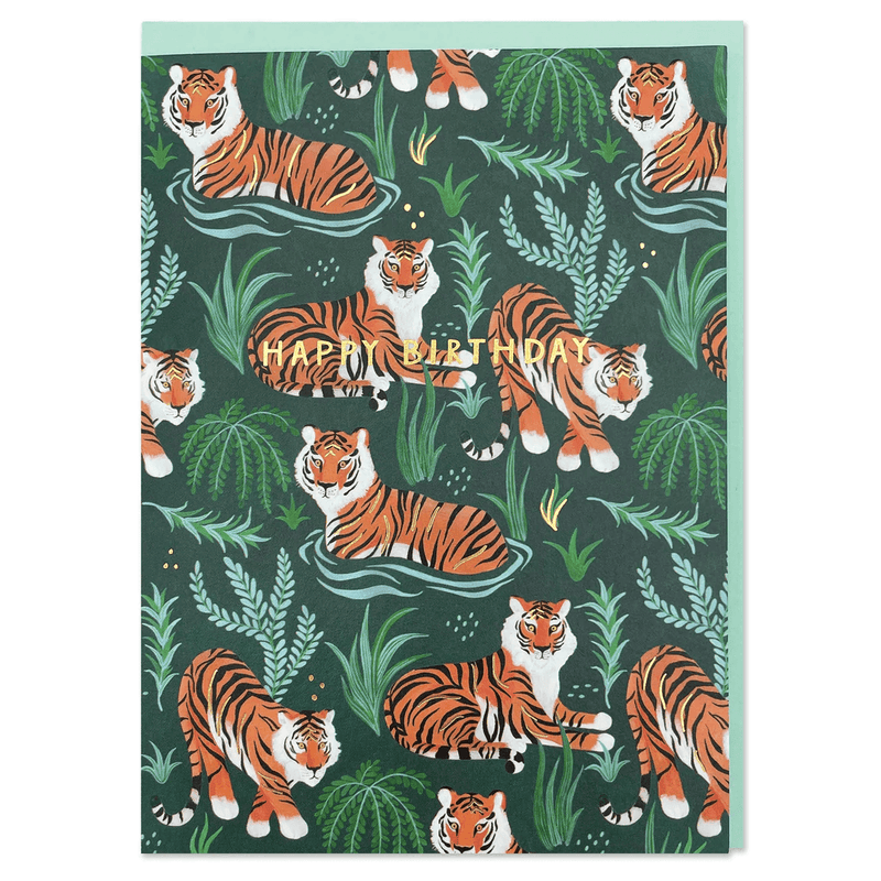 'Happy Birthday' - Tiger Pattern Card - SpectrumStore SG