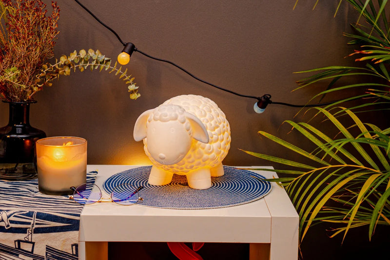 Porcelain Lamp - Sheep