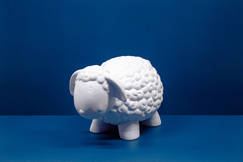Porcelain Lamp - Sheep