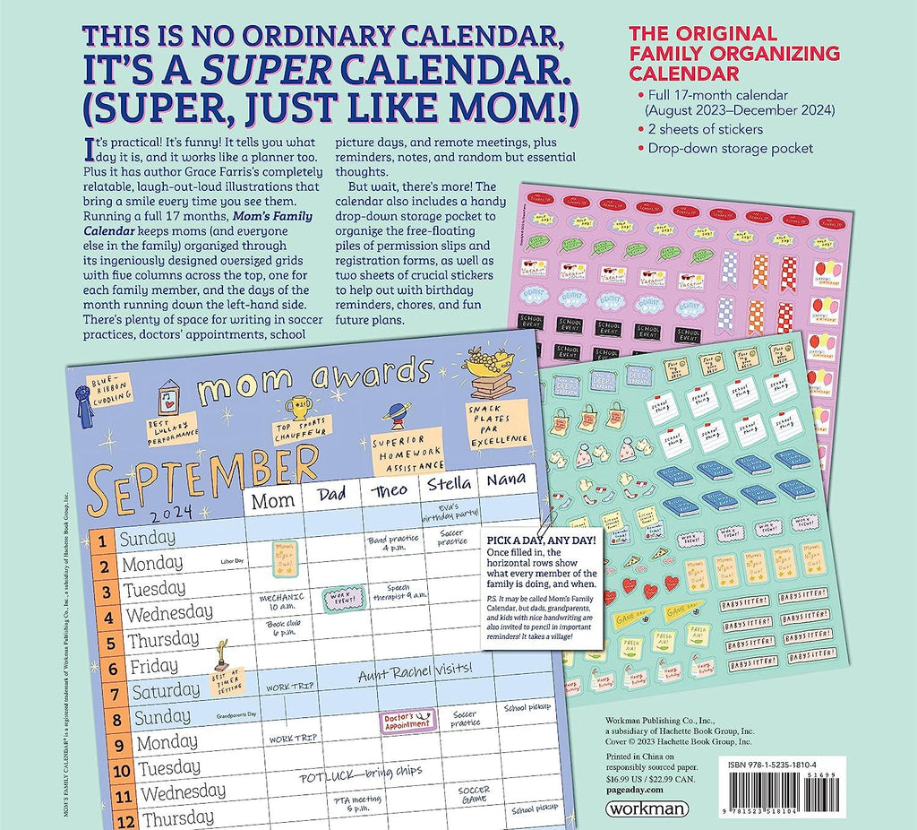 Mom's Family Calendar 2024 For Kids