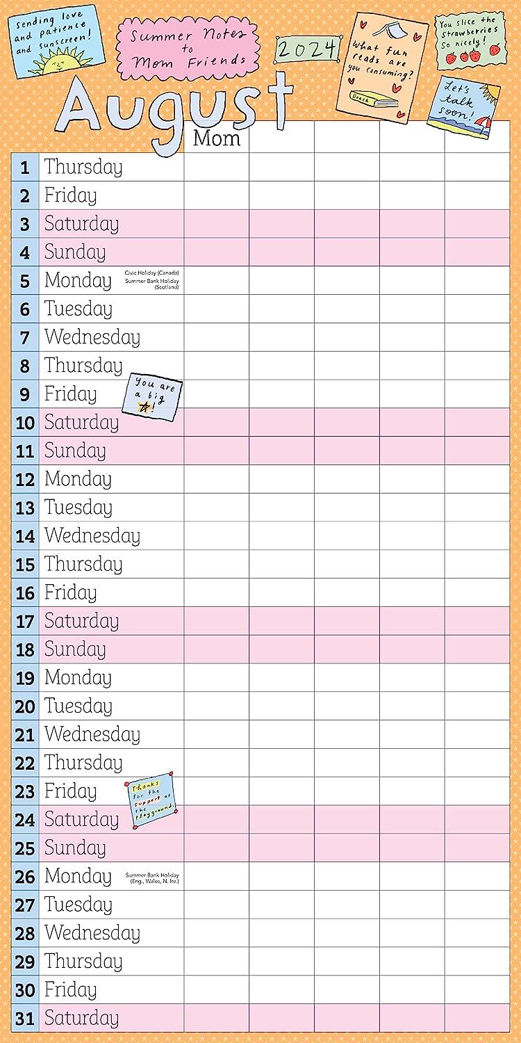 Mom's Family Calendar 2024 For Kids
