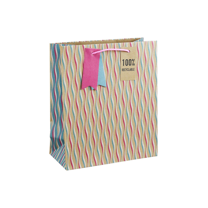 Pattern Waves Kraft Gift Bag - SpectrumStore SG