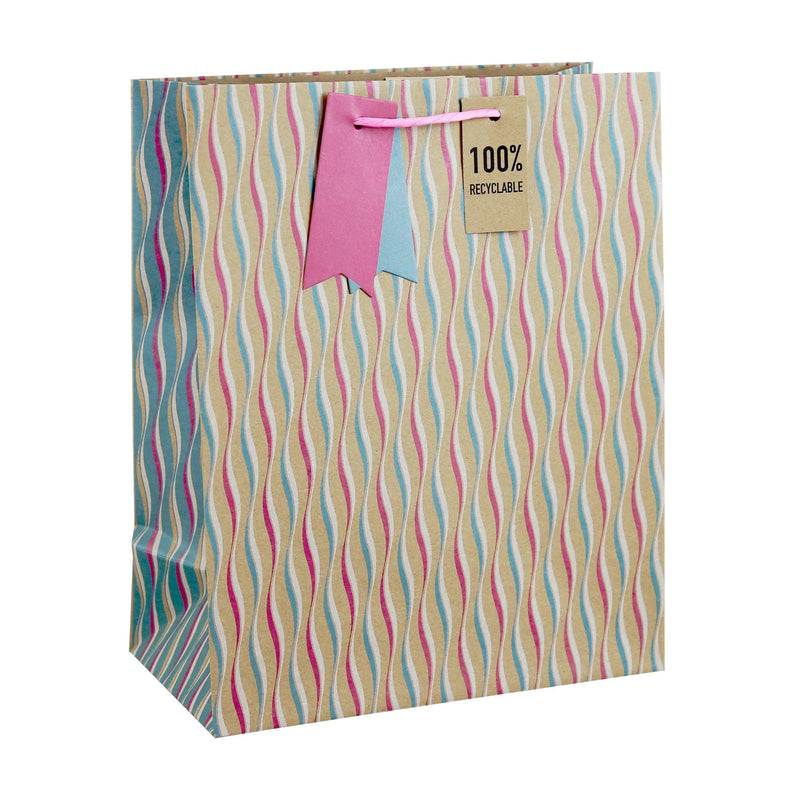 Pattern Waves Kraft Gift Bag - SpectrumStore SG