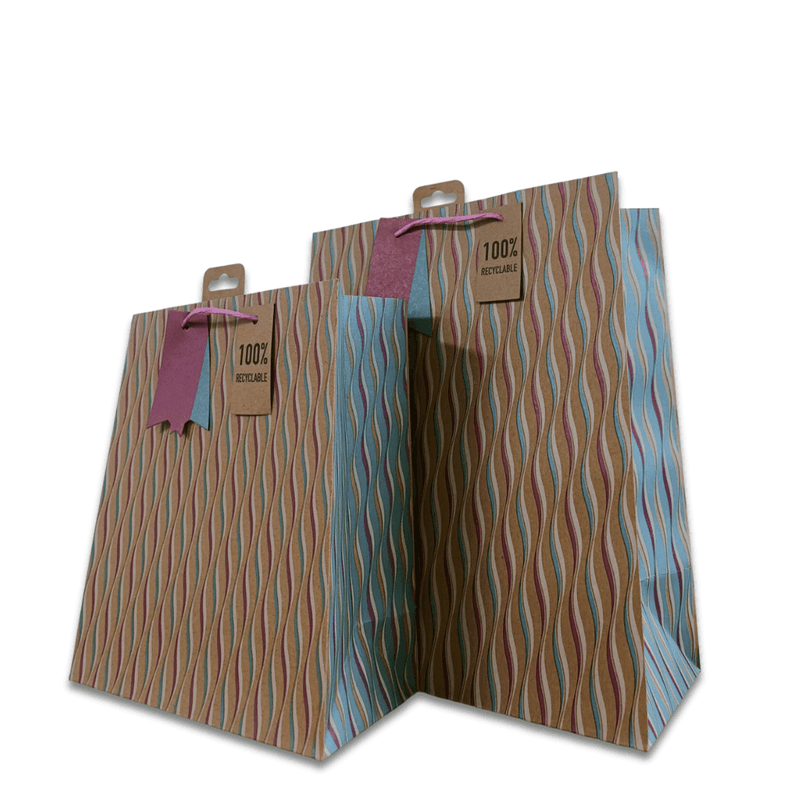 Pattern Waves Kraft Gift Bag - SpectrumStore SG