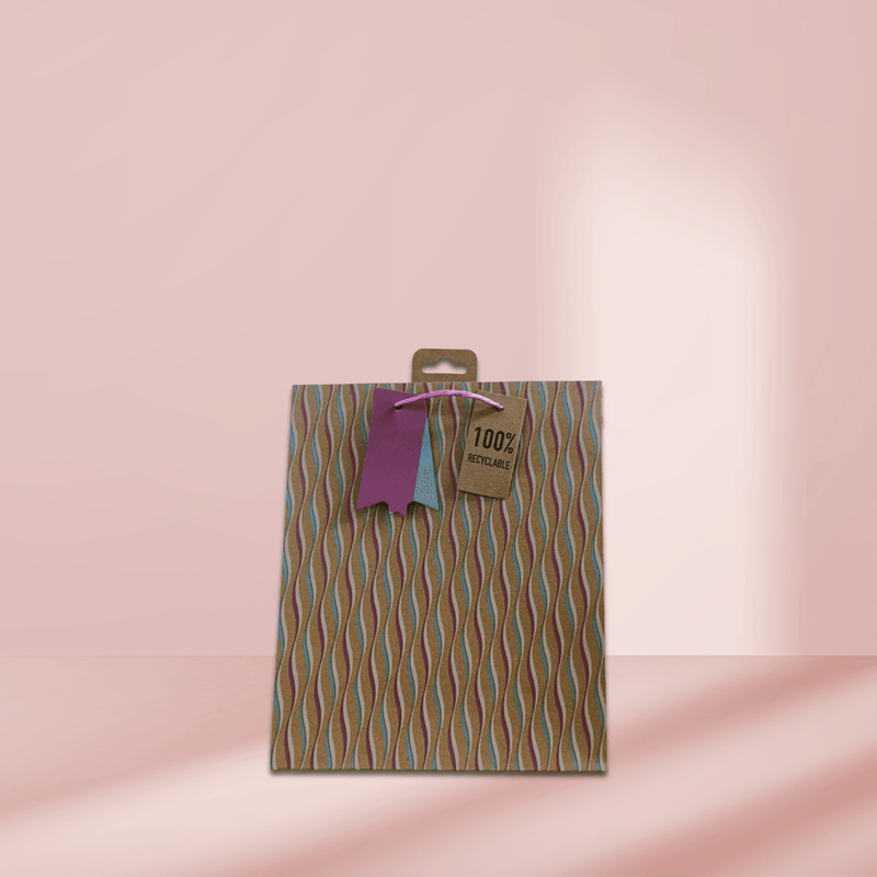 Pattern Waves Kraft Gift Bag - SpectrumStore SG