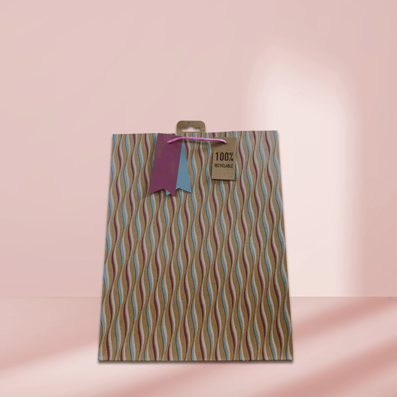 Pattern Waves Kraft Gift Bag - SpectrumStore SG