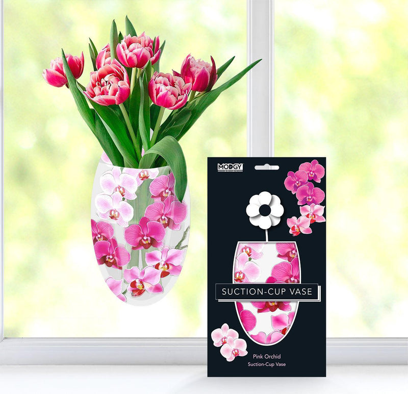 Suction Cup Large Flower Vase - Pink Orchid - SpectrumStore SG