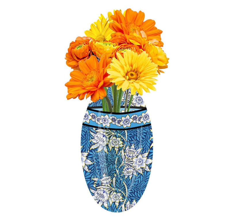 Suction Cup Large Flower Vase - William Morris Tulip - SpectrumStore SG