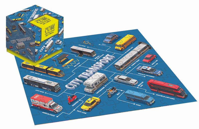 100 Piece Jigsaw Puzzle Cube - City Transport - SpectrumStore SG