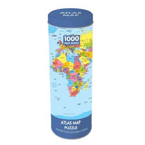 1000 Piece Jigsaw In A Tin - Atlas Map - SpectrumStore SG