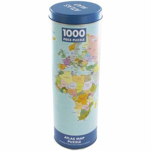 1000 Piece Jigsaw In A Tin - Atlas Map - SpectrumStore SG