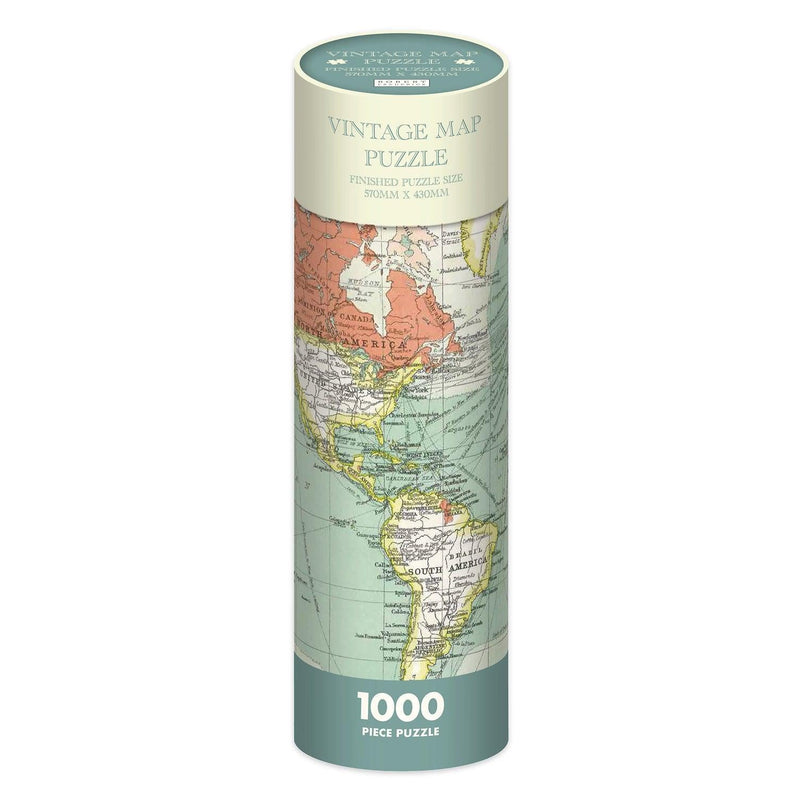 1000 Piece Jigsaw in a Tube - Vintage Map - SpectrumStore SG
