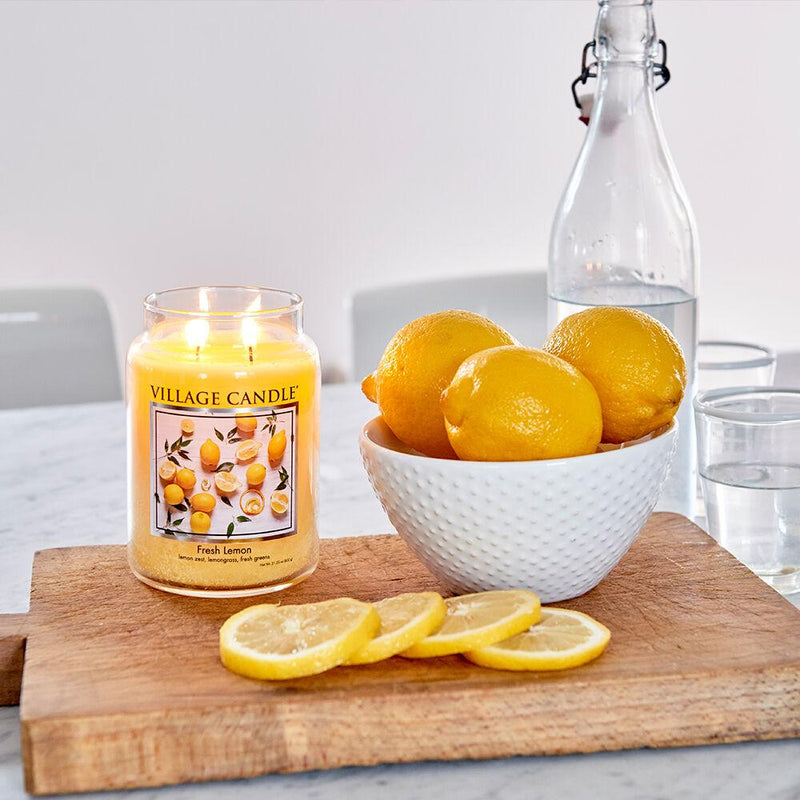 14Oz. Medium Apothecary Glass Jar - Fresh Lemon Candle - SpectrumStore SG