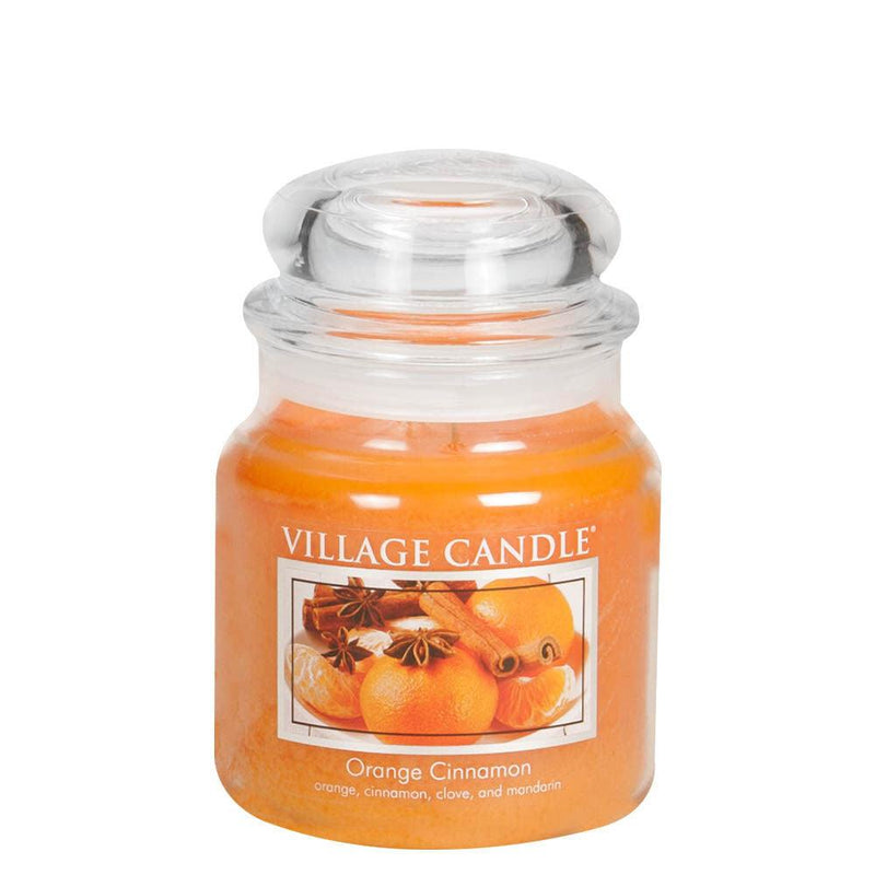 14Oz. Medium Apothecary Glass Jar - Orange Cinnamon Candle - SpectrumStore SG