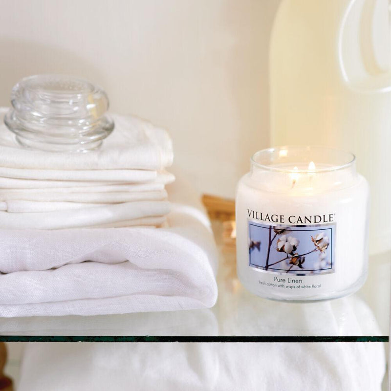 3.75Oz. Petite Apothecary Glass Jar - Pure Linen Candle - SpectrumStore SG