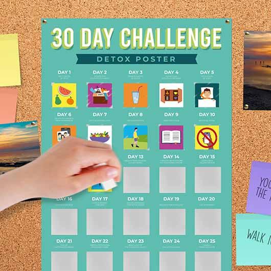 30 Day Challenge Detox Scratch Poster - SpectrumStore SG