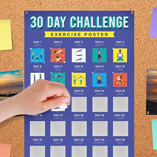 30 Day Challenge Exercise Scratch Poster - SpectrumStore SG