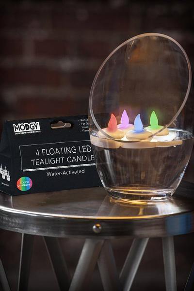 4 Floating LED Tealight Candles Multi Colour - SpectrumStore SG