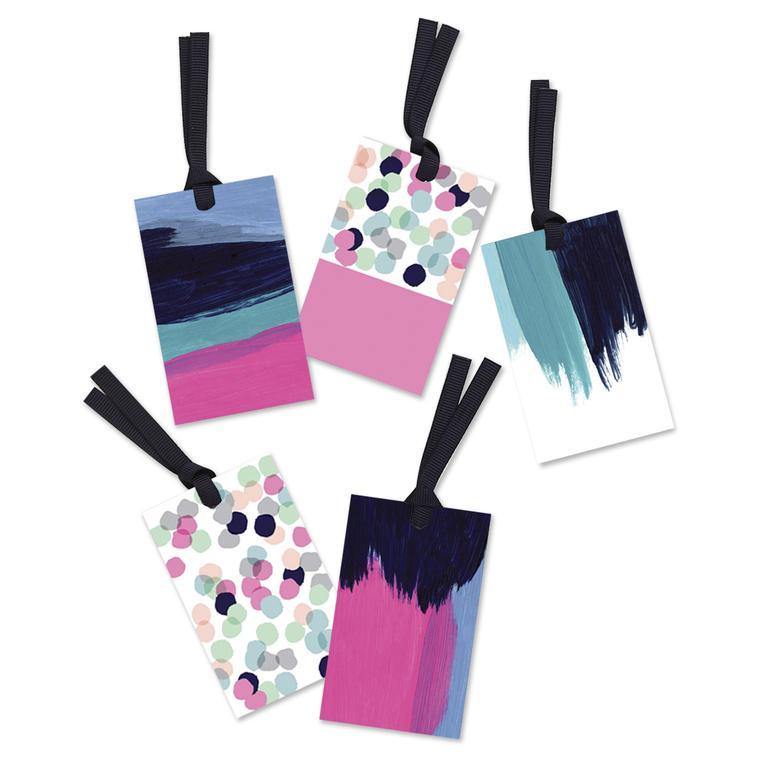 Abstract Painterly Gift Tags With Ribbon - SpectrumStore SG