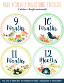 Baby Monthly Milestone Stickers - Birds - SpectrumStore SG