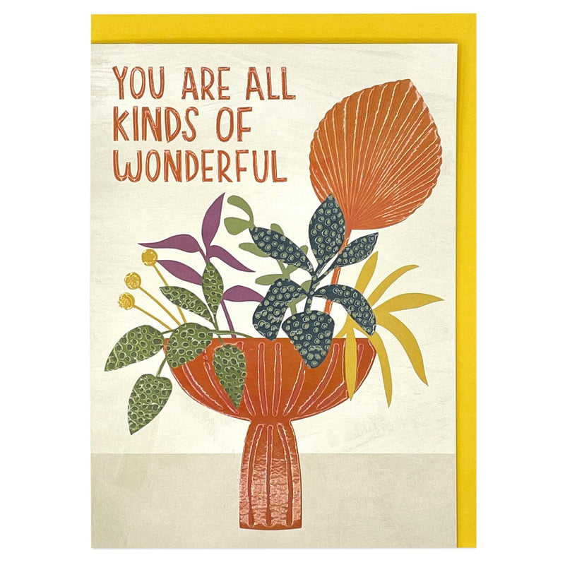 Beautiful 'You Are All Kinds Of Wonderful' Botanical Arrangement Card - SpectrumStore SG