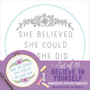 Believe In Yourself Embroidery Pattern Transfers - SpectrumStore SG