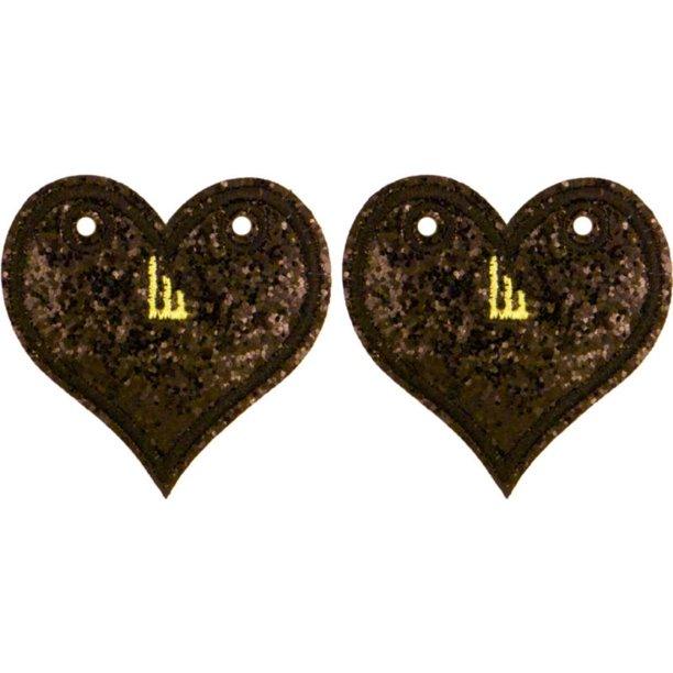 Beverly Clip-on Heart: Black Sparkle - SpectrumStore SG