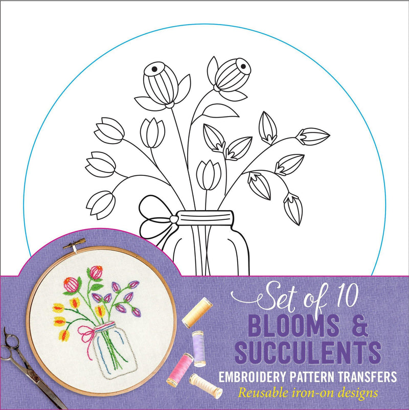 Blooms & Succulents Embroidery Pattern Transfers - SpectrumStore SG