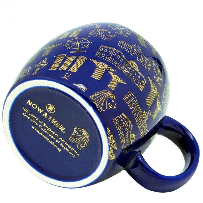 Blue Motif Gold Ceramic Mug - SpectrumStore SG