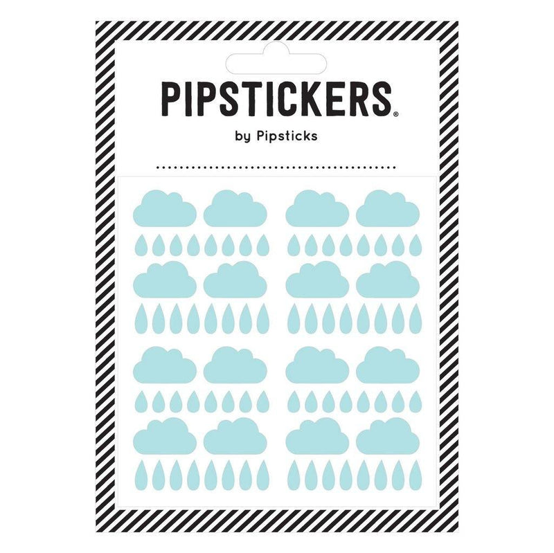 Blue Silhouette Clouds & Raindrops Sticker - SpectrumStore SG
