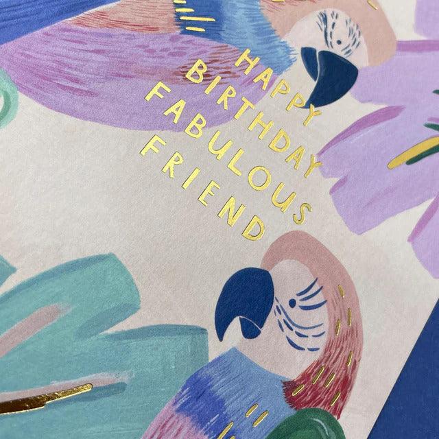 Bold Parrot 'Happy Birthday Fabulous Friend' Card - SpectrumStore SG