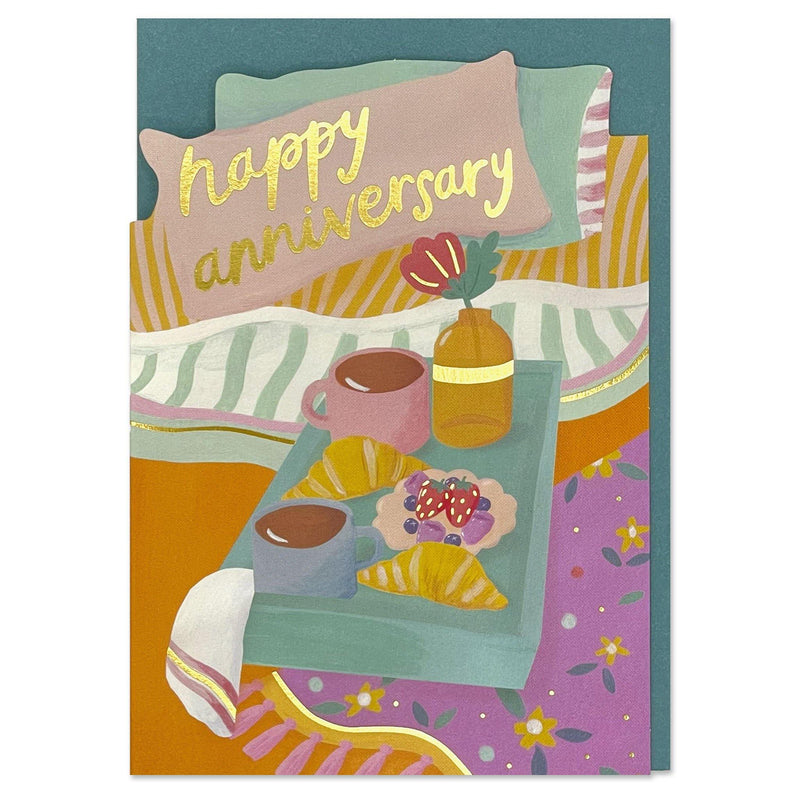 Breakfast in bed 'Happy Anniversary' Card - SpectrumStore SG
