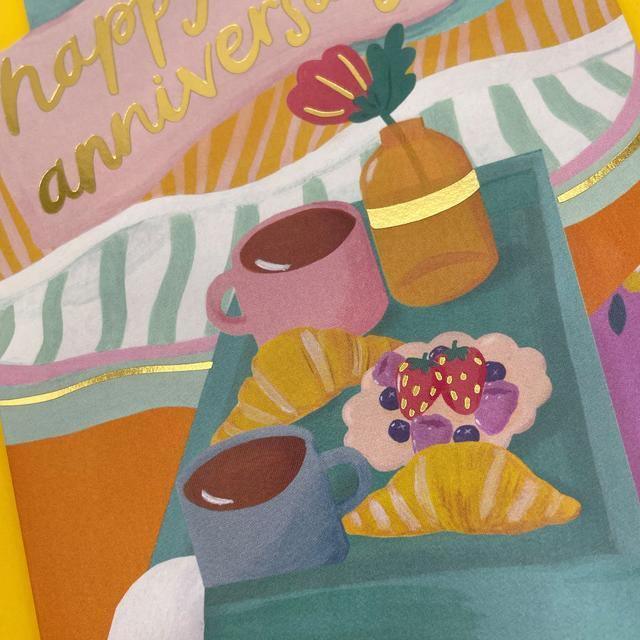 Breakfast in bed 'Happy Anniversary' Card - SpectrumStore SG