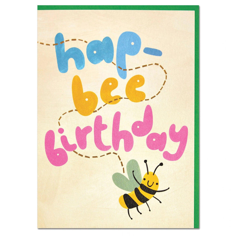 Buzzy And Playful 'Hap-bee Birthday' Children's Birthday Card - SpectrumStore SG
