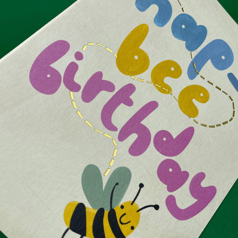 Buzzy And Playful 'Hap-bee Birthday' Children's Birthday Card - SpectrumStore SG