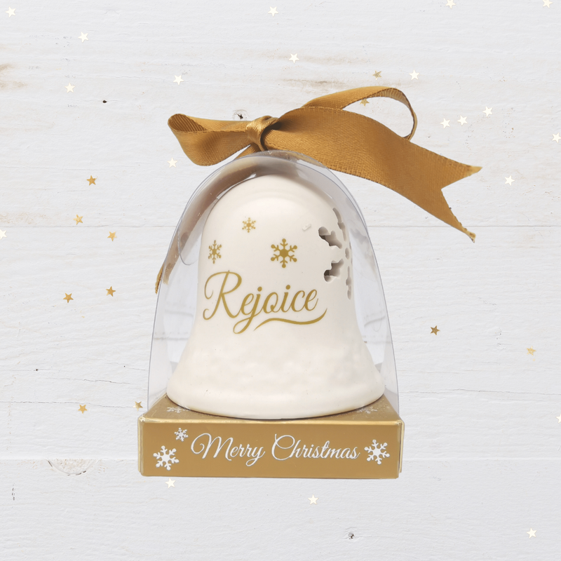 Ceramic Christmas Bell: Rejoice - SpectrumStore SG