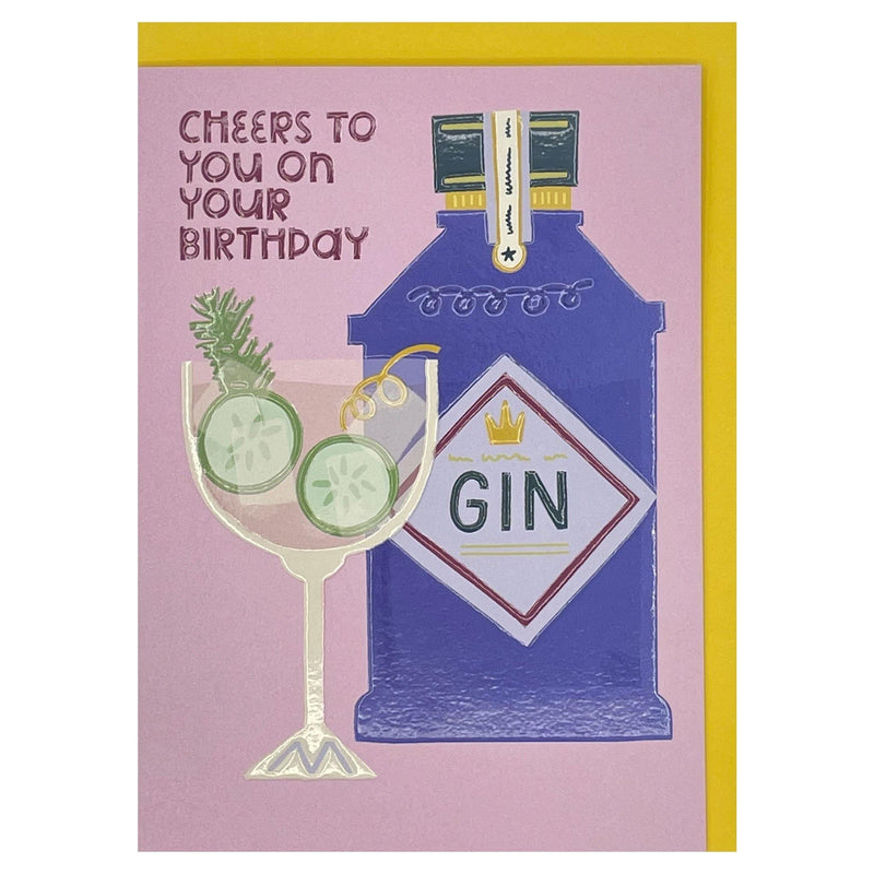 'Cheers To You On Your Birthday' Gin Birthday Card - SpectrumStore SG