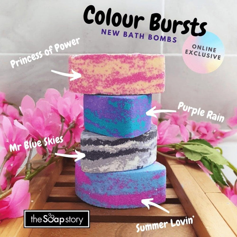 Colour Burst Bath Bomb - Mr Blue Sky 100g - SpectrumStore SG