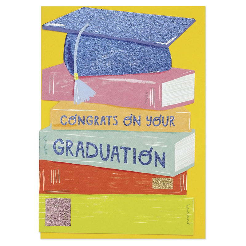 'Congrats on your Graduation' Mortarboard and Books Graduation Card - SpectrumStore SG